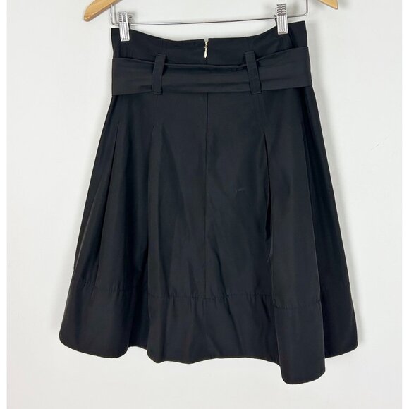 Y2K Vintage Express Pleated Satin Skirt Size 0 Black with Bow Classic Women's - Picture 4 of 5